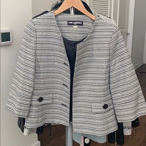 White black grey blazer